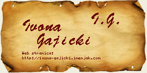 Ivona Gajicki vizit kartica